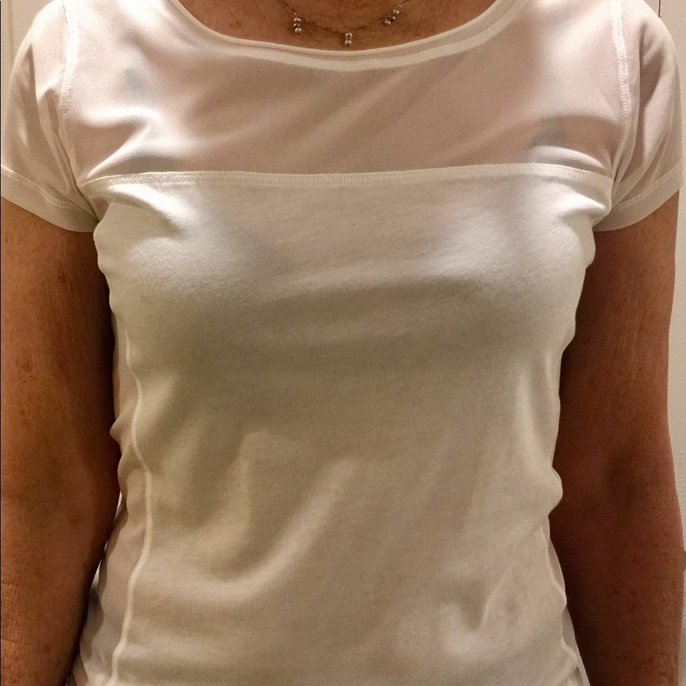 Women’s Express small t-shirt white sheer top